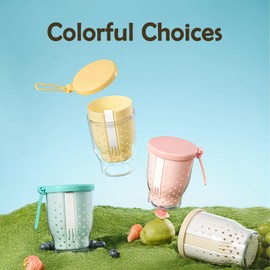 LoopTime 25 Oz Travel Fruit Cups for Car,Fruit Salad Storage Cup with Fork and Lids,Leakproof Reusable Snack Containers,Airtight Food Storage Containers,Reusable for Travel,Party,Office (Pink)