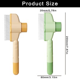 2-Piece Pet Comb for Cats Flea Comb Dogs with Release Button Teeth Stainless Steel for Removing Matted Fur Hair Loss Flea Comb Self-Cleaning Grooming Professional