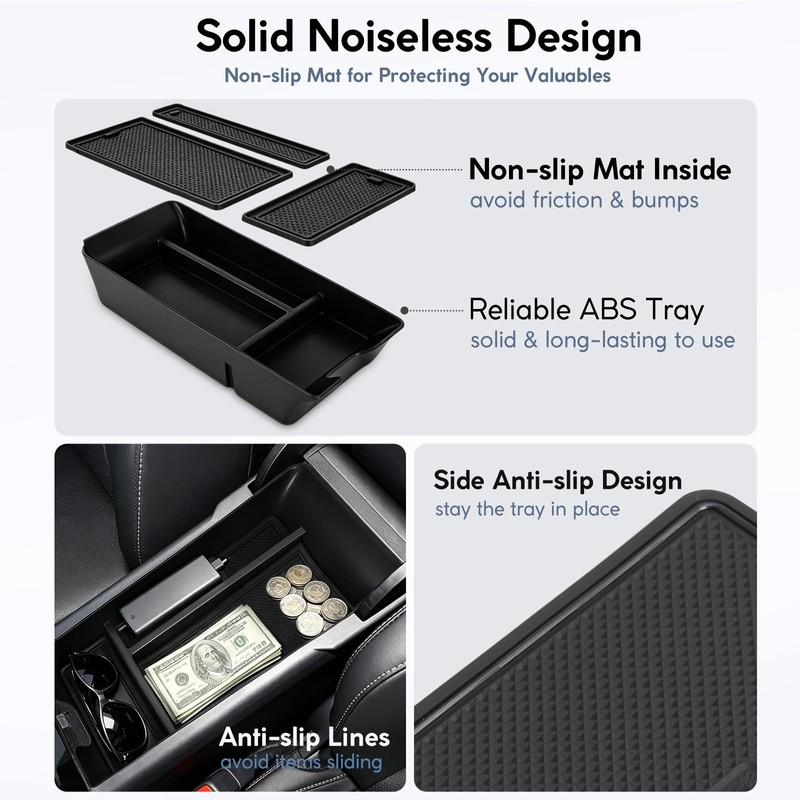 Center Console Organizer for 2025-2026 Toyota Camry, Armrest Storage Tray