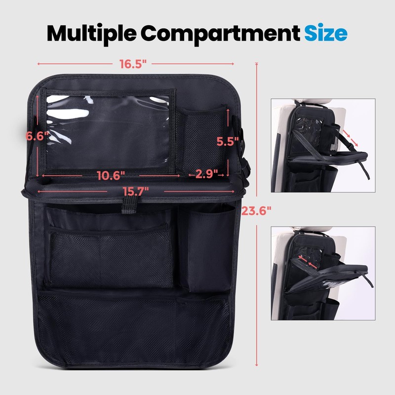 Tsumbay 2-in-1 Car Seat Organizer for Front Seat, Hanging Car
