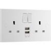 BG Electrical Double Switched Power Socket with Two Type A