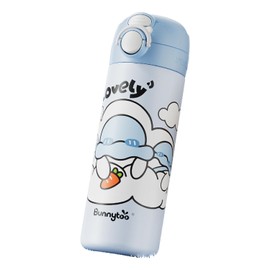 16oz Double Lid Stainless Steel Insulated Water Bottle for Travel, Gym & Daily Use - 12-Hour Hot & Cold Retention, Leak-Proof Lock, Anti-Splash Design, BPA-Free Silicone Spout (Blue)