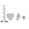 Sterling Silver Pave Heart Stud