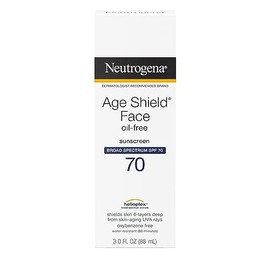 Neutrogena Age Shield Face Oil-Free Sunscreen Lotion with Broad Spectrum SPF 70, Non-Comedogenic Moisturizing Sunscreen to Help Prevent Signs of Aging