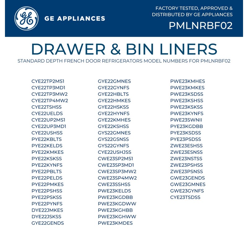GE Appliances Refrigerator Drawer & Bin Liners with Microban for