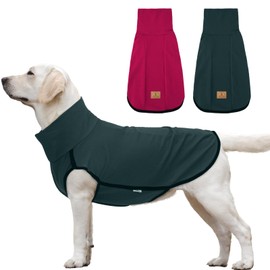 XPUDAC 2 Pack Dog Fleece Sweater Dog Sweatshirt Turtleneck Jacket Warm Stretchy Dog Cold Weather Clothes for Medium Large Dogs-(Medium)