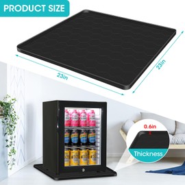 Haxmdfa Mini Fridge Silicone Mat 24''x24 X0.6'' Under Refrigerator Mat Silicone Refrigerator Floor Mat Freezer Protect From Appliance Leaks Water Spills Protects the Floor From Damage and Cleanliness