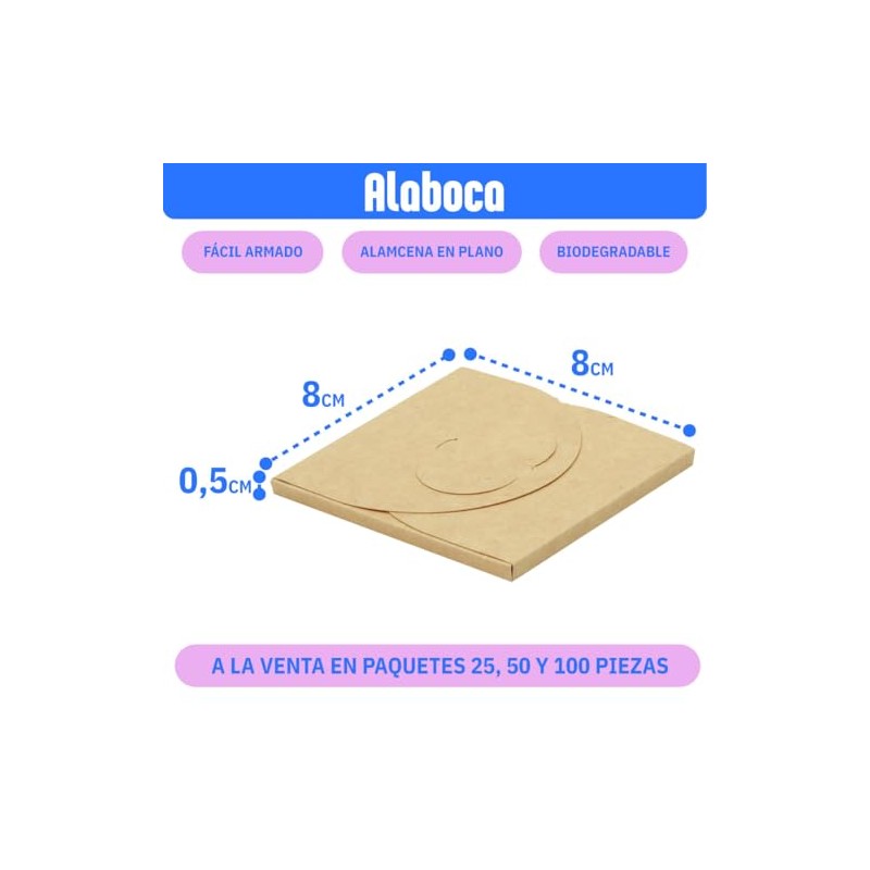 Caja Para Joyeria (Pulsera). 8x8x0.5 cm. 50 Piezas (kraft)