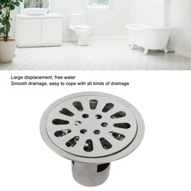 FLEXMAN Stainless Steel Floor Drain, 3.5 Inch Round, 9 cm Deep, Waterproof Shower Drain Set for Kitchen, Bathroom, Laundry Room, Balcony, Washing Machine