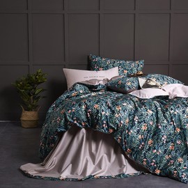 Cupocupa Duvet Cover King Size Set Boho Floral Pattern King Duvet Cover Set for King Size Bed Vintage Soft Bedding Leaf Print Paisley Duvet Cover with Pillowcases