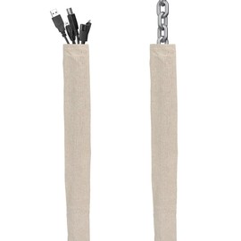 Fabric Cord Cover, 2 Pcs 6 Feet Chain Cable Sleeve, Chandelier Lighting Wire Cord Cover for Lamps Light Fixtures Lighting Wires Cable Management, Flattening Effect