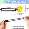 Silicone Cable Ties with Paw Yellow charms for Earphone Phone