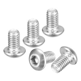 DTGN M3-0.5x10mm Button Head Socket Cap Screws - 10Pack - Good for Road Bicycle, Mountain Bike, Auto, Motorcycle - 316 Stainless Steel Whitewashed - Hex Drive Fasteners