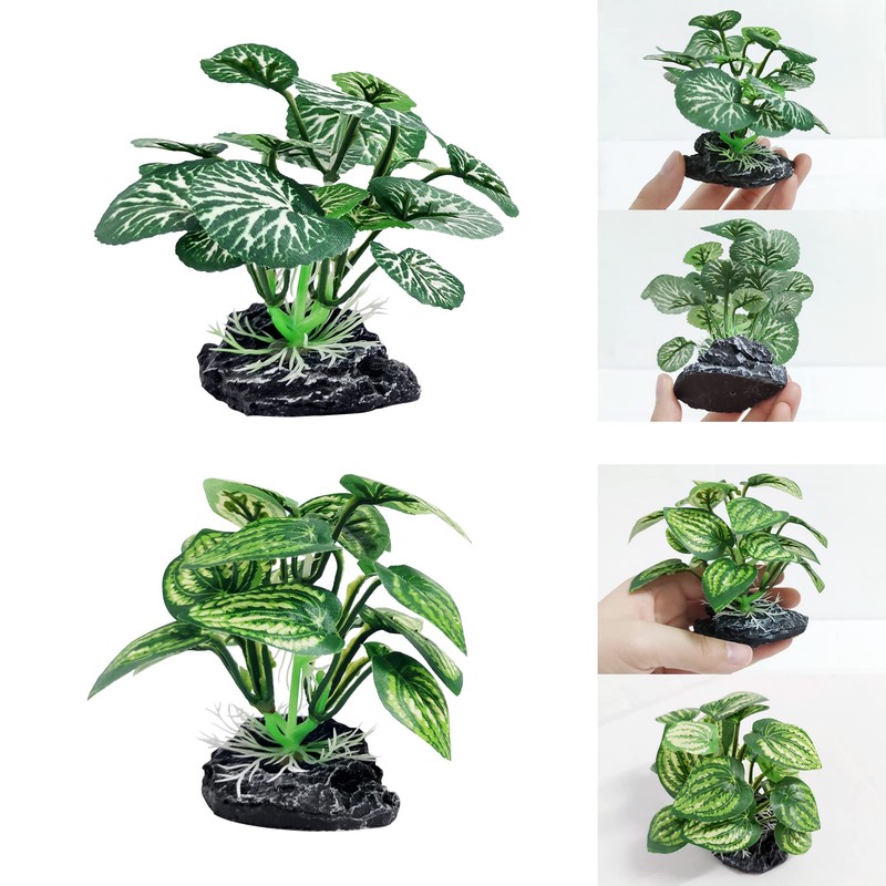 Vtapliea 4PCS Aquarium Plants Betta Fish Tank Decorations Small Size