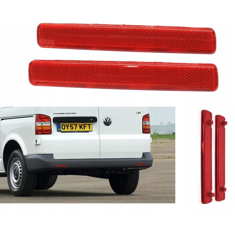 MKAREPART Rear Bumper Reflector Lamp Right and Left Side, Red