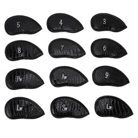 Golf Iron Head Covers, 12Pcs PU Golf Head Covers with Magic Tape, Portable Golf Iron Cover for Golf Training, Durable and Professional Level Protection for Your Clubs