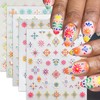 5 Sheets Bohemian Style Nail Decals Embossed Flower Star Nail