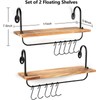 Floating Shelves for Kitchen Wall Coffee Nook with Hooks for