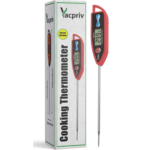 Cooking Thermometer with Instant Read Digital Display for All Meats,Fish,Chicken,Beef,Pork
