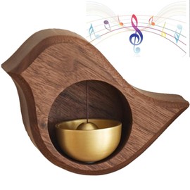 Desricy Shopkeepers Bell for Door Opening Magnetic Wood Doorbell with Brass Bell Door Chime for Entrance, Wall, Store, Wardrobe, Fridge