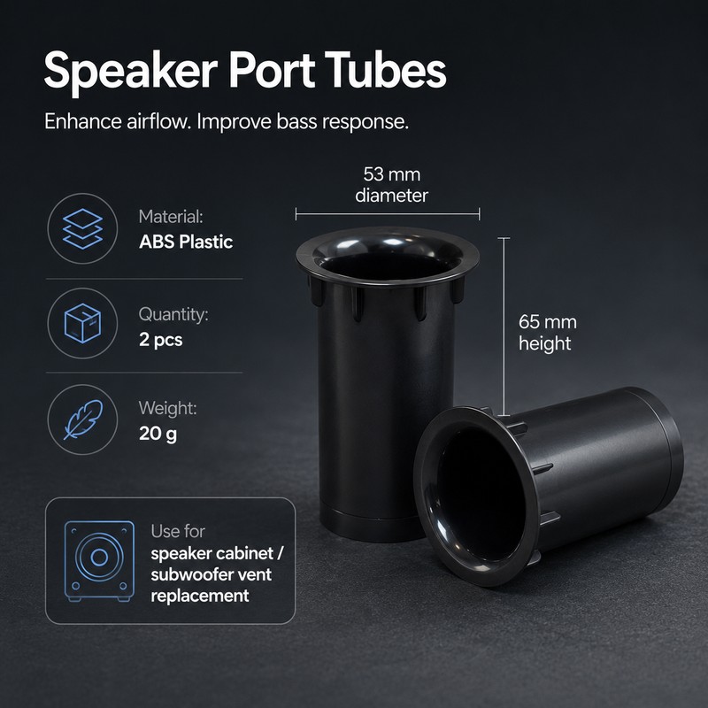 Bass Reflex Port Tube for Speaker Cabinets – 2-Piece ABS