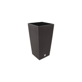 Prosper Plast Dark Brown Planter - 17cm x 17cm x32cm (LWH) Plastic Flower Pot Suitable for Outdoor and Indoor Use