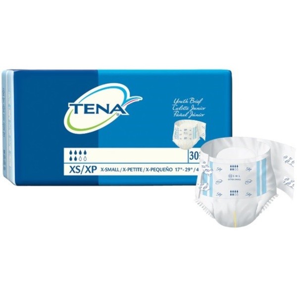 TENA Youth Brief-Size Youth Waist / Hip 17" - 22" Color White - Pack of 30