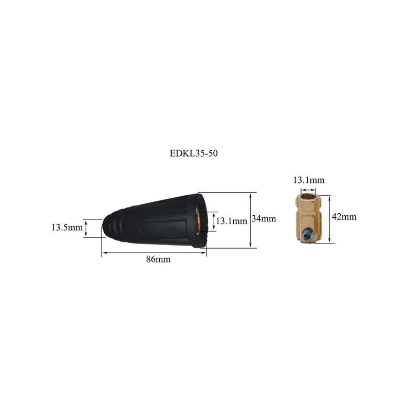 RIVERWELD TIG Welding Cable Panel Connector Plug & Socket Set