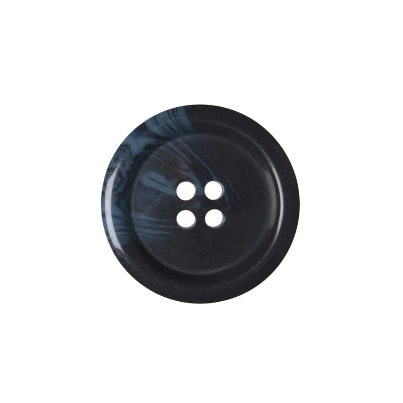 6 Pack Navy 20mm Round Faux Horn Plastic Buttons with