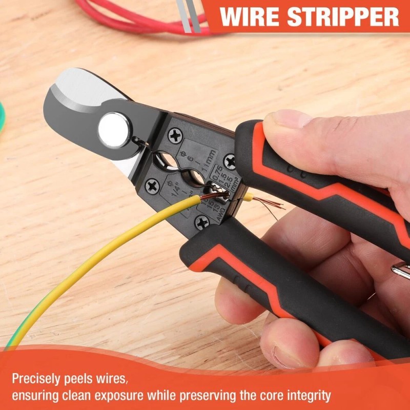 ValueMax 7 Inch Wire Stripper, Cable Cutters, Jacket Removal Cable