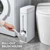 4.5L Slim Bathroom Trash Can with Concealed Toilet Brush, Narrow
