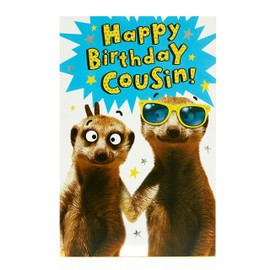 UK Greetings Cousin Birthday Card - Boys Birthday Card - Funny Birthday Card - Meerkat Design