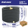 Araiozora Soaker Hose 100FT, 5/8“ Heavy Duty Ruber Round Soaker