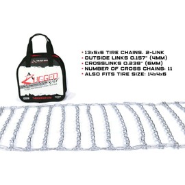 The ROP Shop | Pair of 2 Link Tire Chains 13x5x6 for Troy-Bilt, Ariens & Husqvarna Snow Blower
