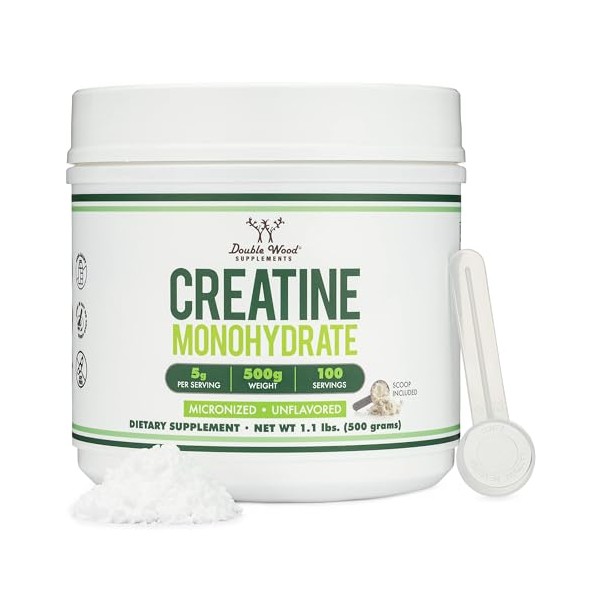 Double Wood Supplements Creatine Monohydrate Powder 1.1lbs (100 Servings of