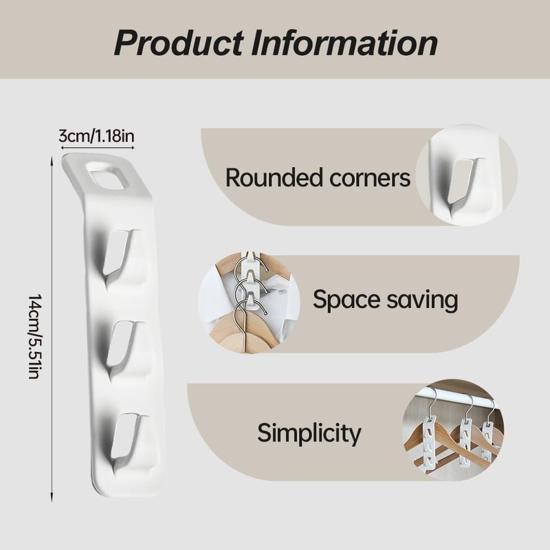 12pcs Clothes Hangers Space Savers,Space-saving connecting hooks for clothes hangers,New