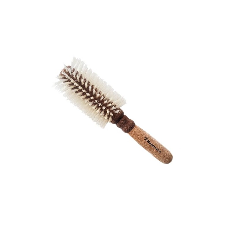 Large Boar Bristle Round Brush Cork Handle 65mm Blonde Round