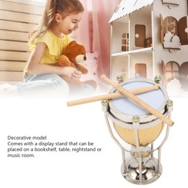 Mini Percussion Musical Instrument, Miniature Timpani Model with Case, Decorative Exquisite Copper Timpani Decoration for Graduation, Birthday, Christmas, Seashell