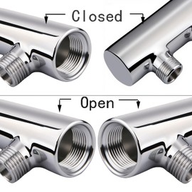 GOGOUP 3 Way Distribution Water Manifold Air Flow Pump Tubing Thread 3 Positions Inline Quick Adapter Air Hose Manifold Underfloor Heating System Distributor, Polished Closed