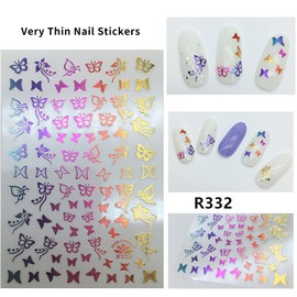 DAWNTREES Nail Stickers,8 Sheets Butterfly Nail Decals Nail Accessories for Women Girl Kids Nail Stickers，DIY，for Nail Art Decorations Supplies Women Girls Gift
