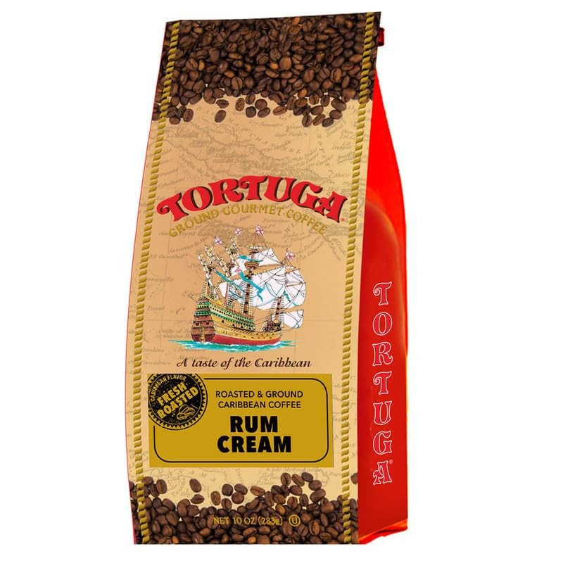 TORTUGA Coffee Caribbean Rum Cream Medium Roast Ground Coffee -
