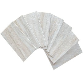 AULIGET 100-Piece Beige Slate Peel and Stick Backsplash Wall Tiles, 3" x 6" PVC Faux Stone Stick on Tile for Backsplash Kitchen, Bathroom, Laundry Room, Camper, Fireplace