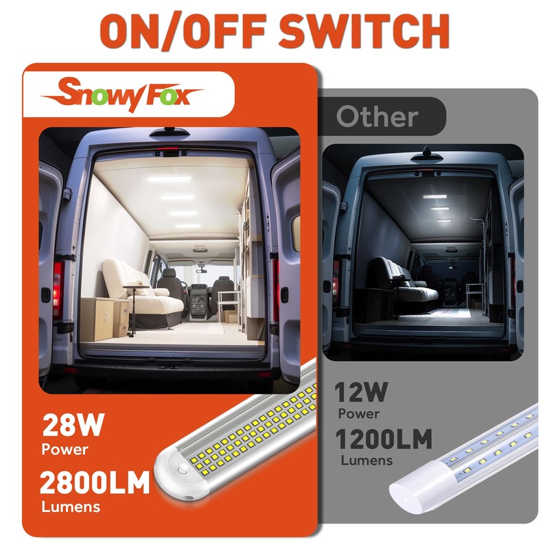 12V LED Interior Light Bar, 120LEDs 28W Led Strip Lights