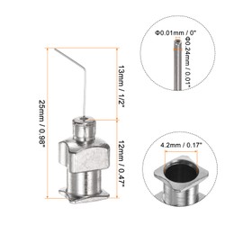 HARFINGTON 24pcs Blunt Tip Dispensing Needle 32 Gauge 0.4" 45 Degrees Bent Flow Design Bent Dispensing Tips with Luer Lock & Storage Box for Adhesive Glue Dispensing, Silver Tone