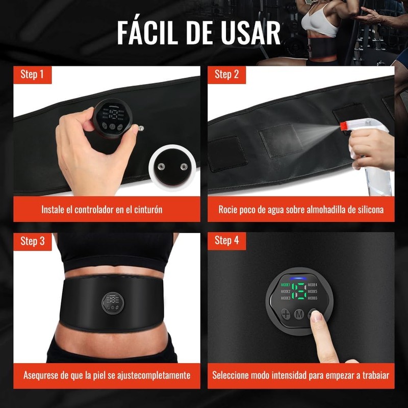 Estimulador de ABS, Cinturón de Tonificación Abdominal