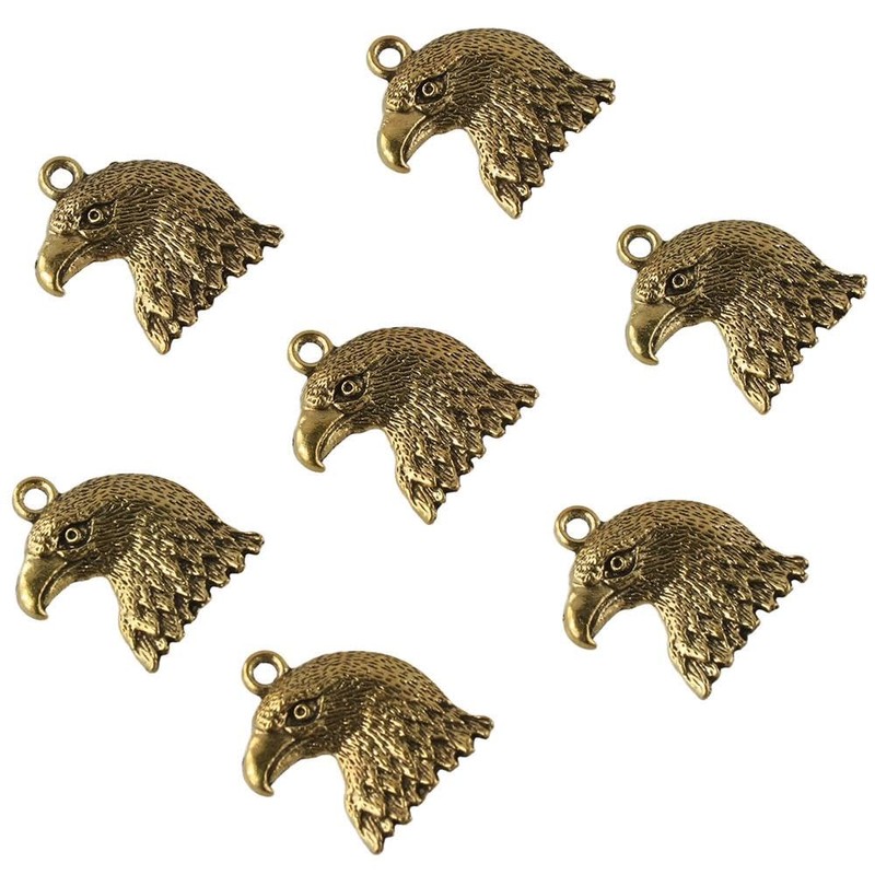 hobbyhub 100Pcs Eagle Head Shaped Charms,Alloy DIY Charms for Jewelry