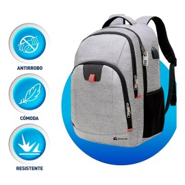 Bluelander Mochila Antirrobo Laptop Hasta 19 In Con Candado Impermeable