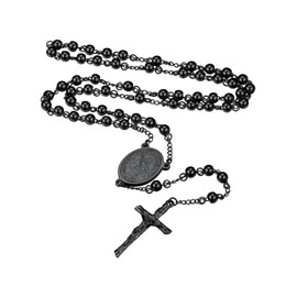 FaithHeart Rosaries Necklace Chains for Men Vintage St Michael Pendant Neck Charms