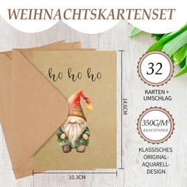 Goldziples Nordic Christmas Card Set of 32