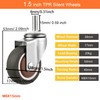 MyyYiTar 1.5" Swivel Stem Threaded Casters, TPR Mute Caster Wheel
